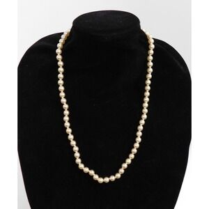 CAROLEE‎ VINTAGE CHAMPAGNE FAUX 7.7mm PEARLS 24" NECKLACE